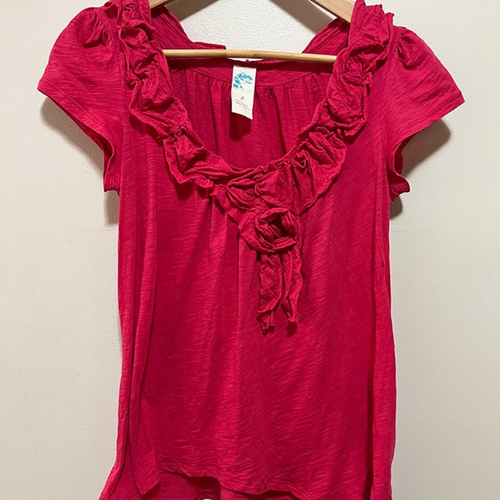 Anthropologie Hot Pink Summer Top
